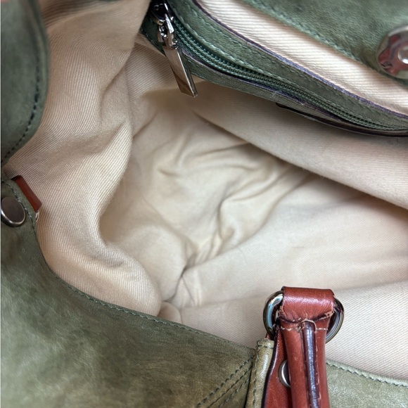 Sundance Olive Green Distressed  Leather Hobo Shoulder Bag - Picture 14 of 15